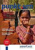 Auch unser Spendenmagazin punkt.um verschicken wir auf Wunsch mit dem Newsletter indisches Mädchen - Titelbild Spendenmagazin der ANDHERI HILFE