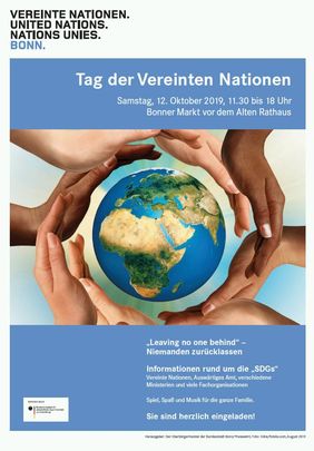 Flyer Tag der Vereinten Nationen 2019 in Bonn UN Hilfe zur Selbsthilfe in Indien und Bangladesch
