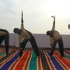 Yoga: Eine Gruppe Yogis