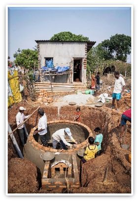 Bau einer Biogasanlage in Indien