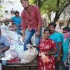 Slum Hyderabad Lebensmittel LKW