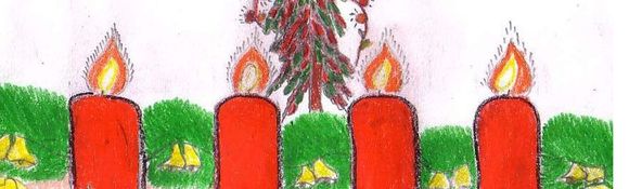 Dieser Adventskranz wurde von Shanaj aus Bangladesch gemalt - als Dank für die Spenderinnen und Spender in Deutschland